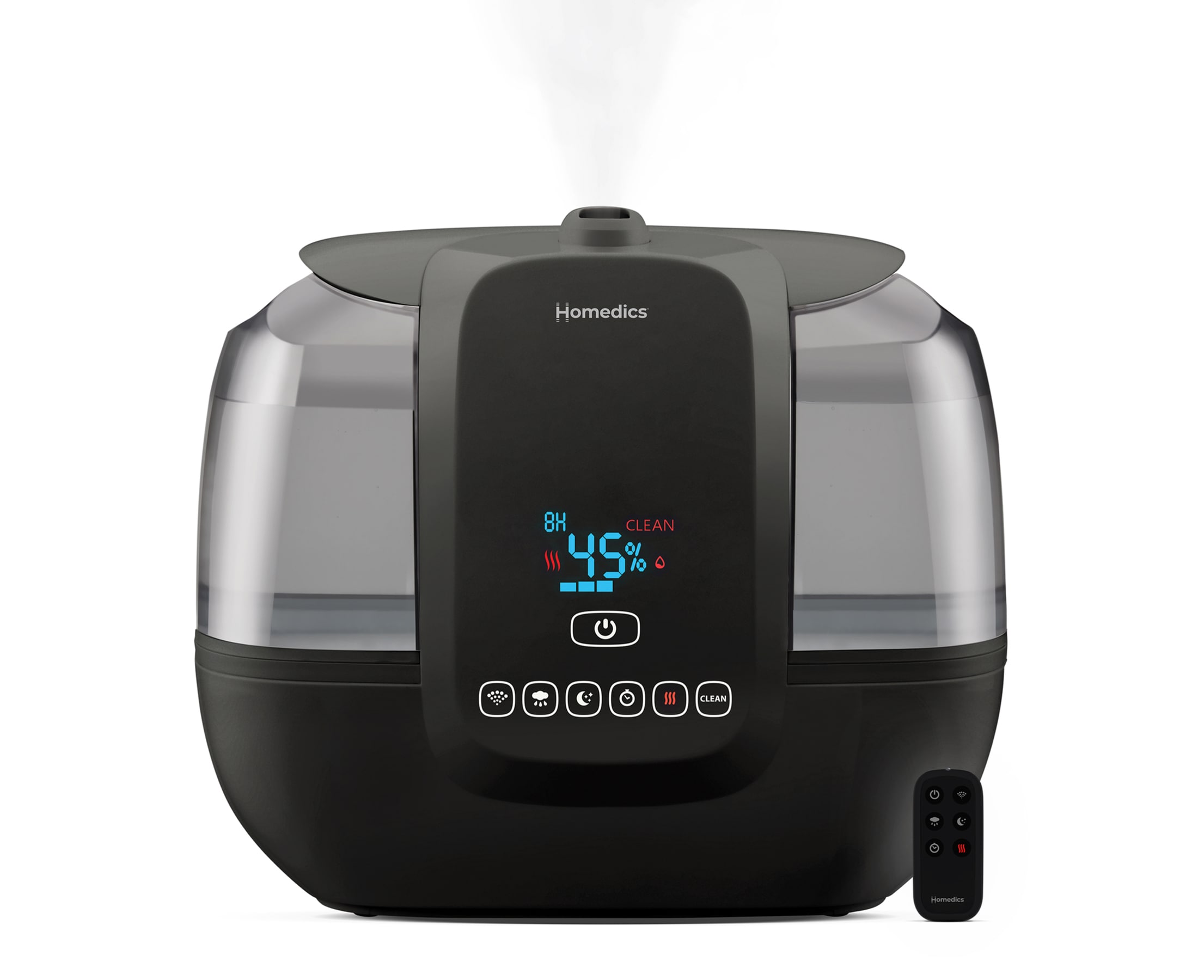 HOMEDICS Top-Fill 120-Hour Cool mist/Warm mist Medium Room Tabletop Humidifier - Black #UHE-WMTF355-BK