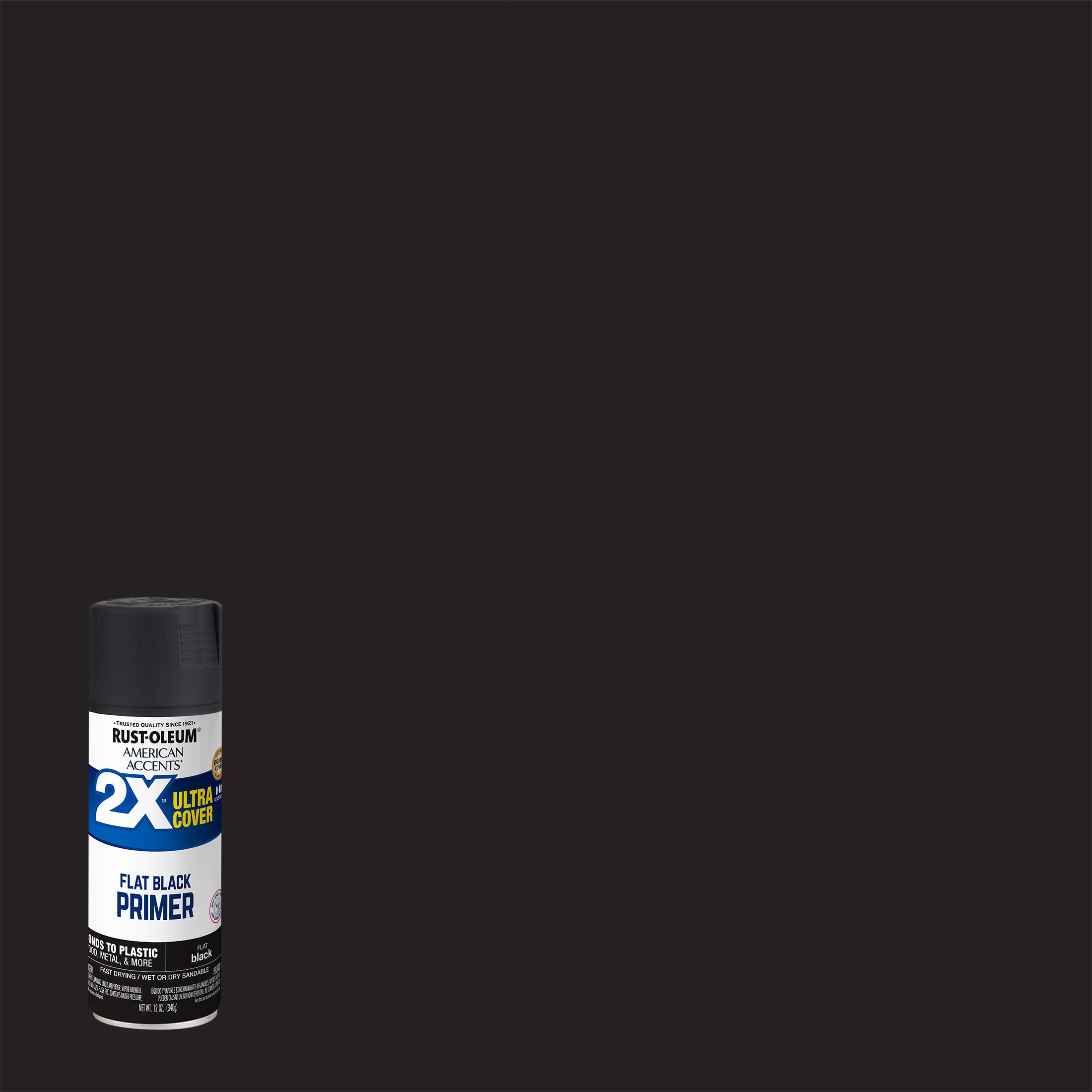 2X Ultra Cover Flat Black Oil-based Spray primer ( NET WT. 12-oz )