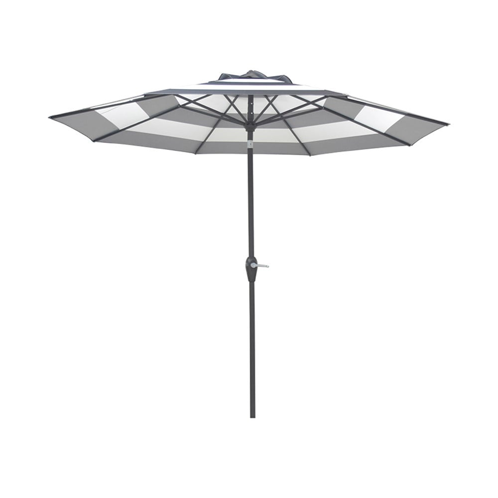 9-ft Aluminum Black Auto-tilt Market Patio Umbrella