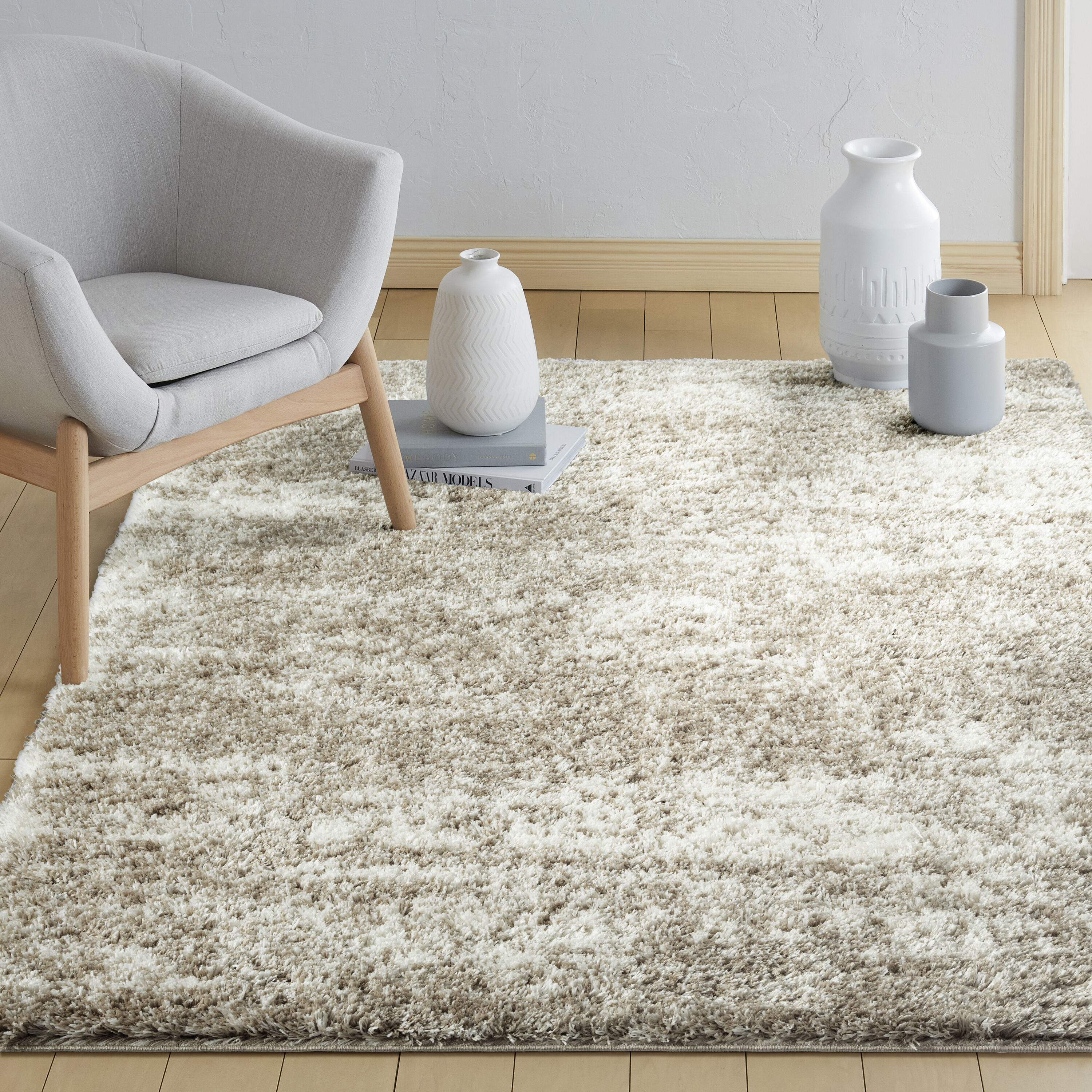 Taupe Shade 8 x 10 (ft) Loomed Taupe Rectangular Indoor Abstract Pet Friendly Area rug