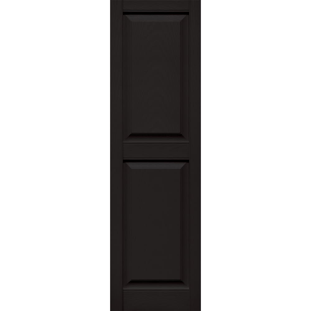14.938-in W x 51-in H Black Raised panel Exterior Shutters ( 2 -Pack )