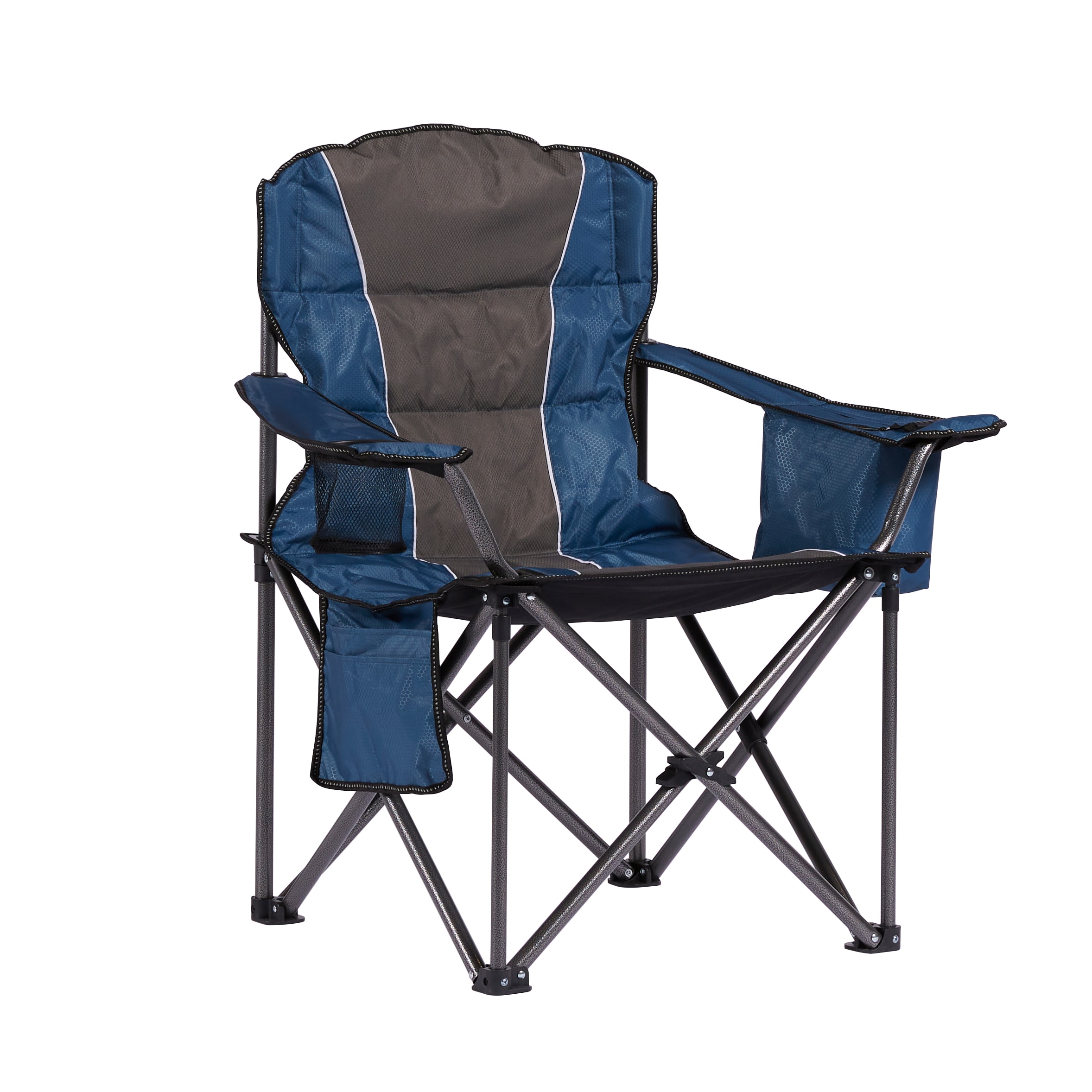 Polyester Blue and Gray Folding Camping chair Carrying Strap/Handle Included