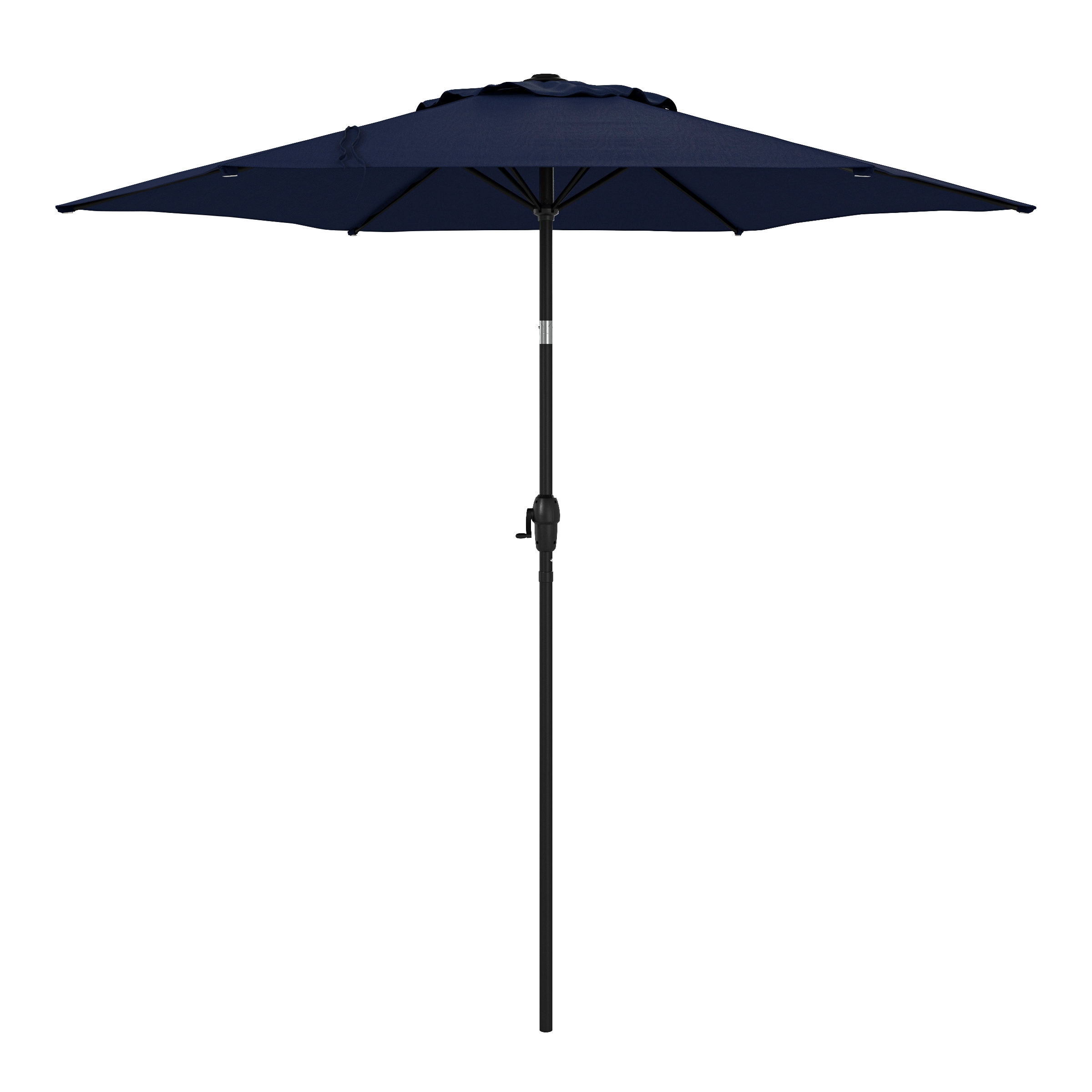 7.5-ft Steel Navy Push-button Tilt Market Patio Umbrella