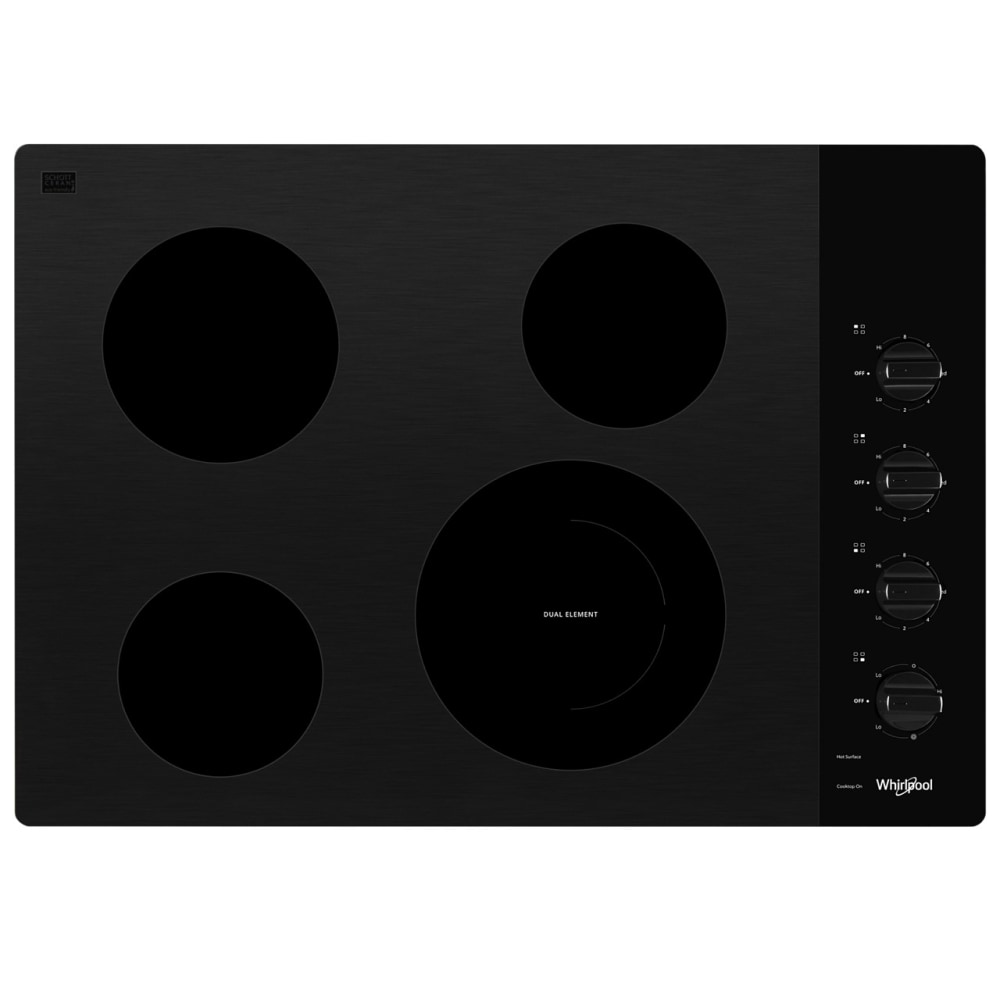 30-in 4 burners Smooth surface Black Electric Cooktop