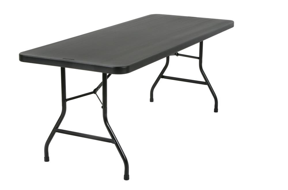 2.5-ft x 6-ft Indoor or outdoor Rectangle Resin Black Folding banquet table 8 -Person