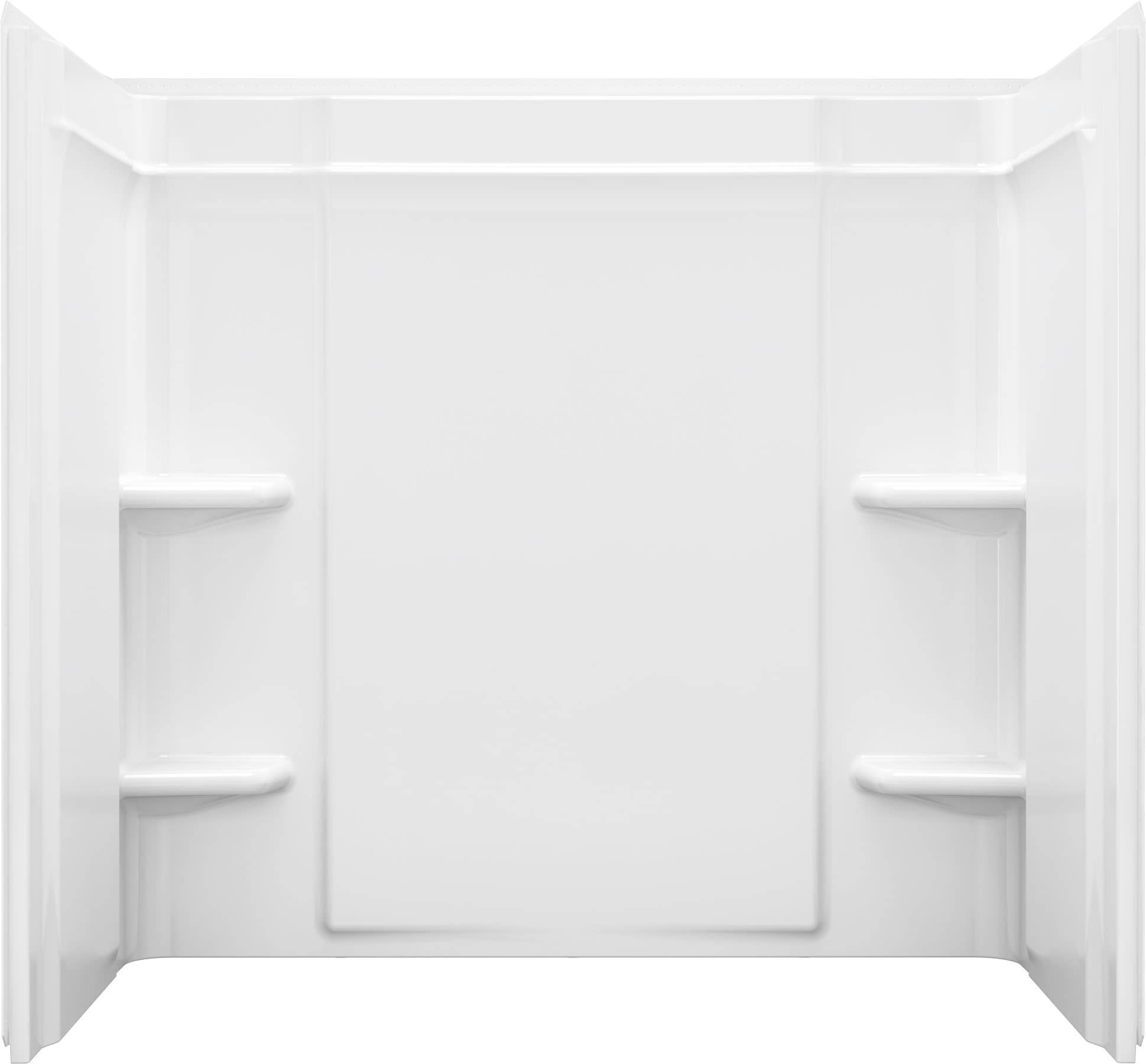 60-in L x 30-in W x 56.25-in H White 3 -Piece Direct to Stud Bathtub Surround
