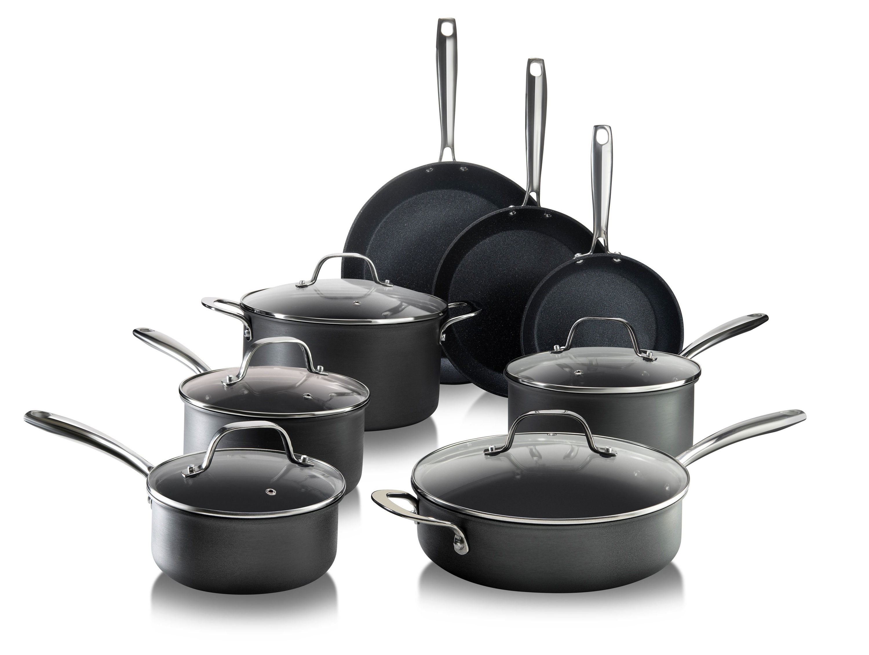 13 -Piece Pro Hard Anodized Series 14.56-in Aluminum Cookware set with Lid