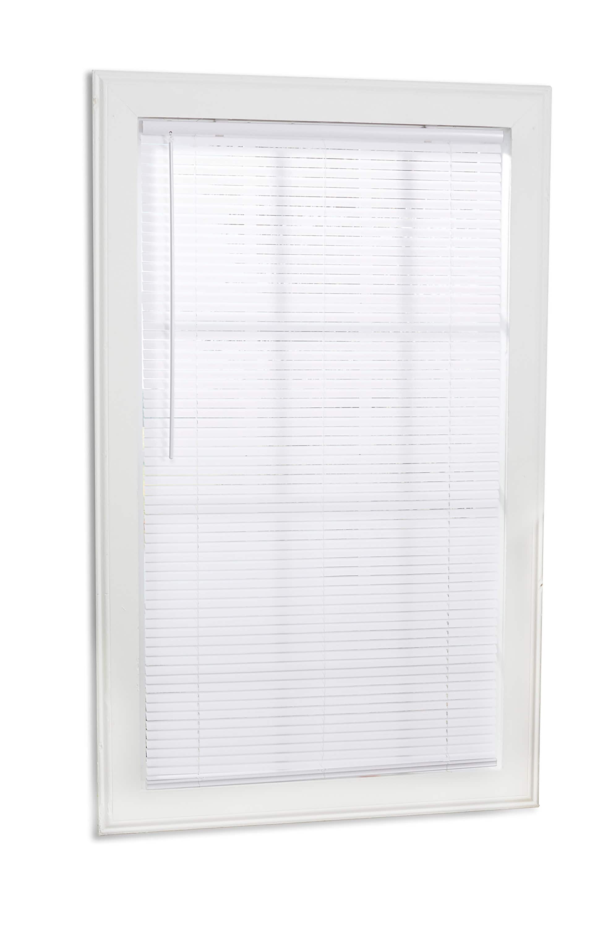 Light Filtering 1-in Slat Width 34-in x 64-in Cordless White Vinyl Light Filtering Mini-blinds
