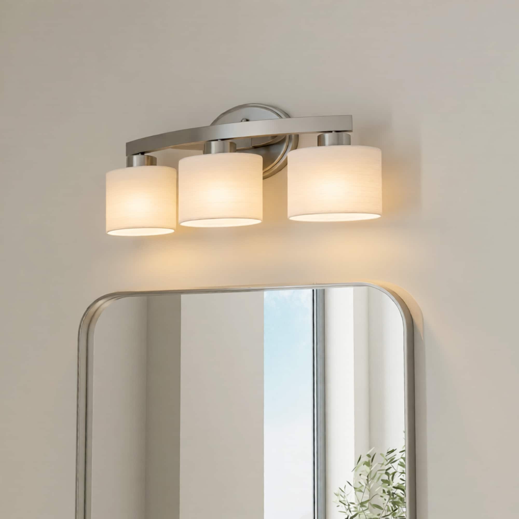 Merington 21.5-in 3 -Light Brushed Nickel Transitional Vanity light