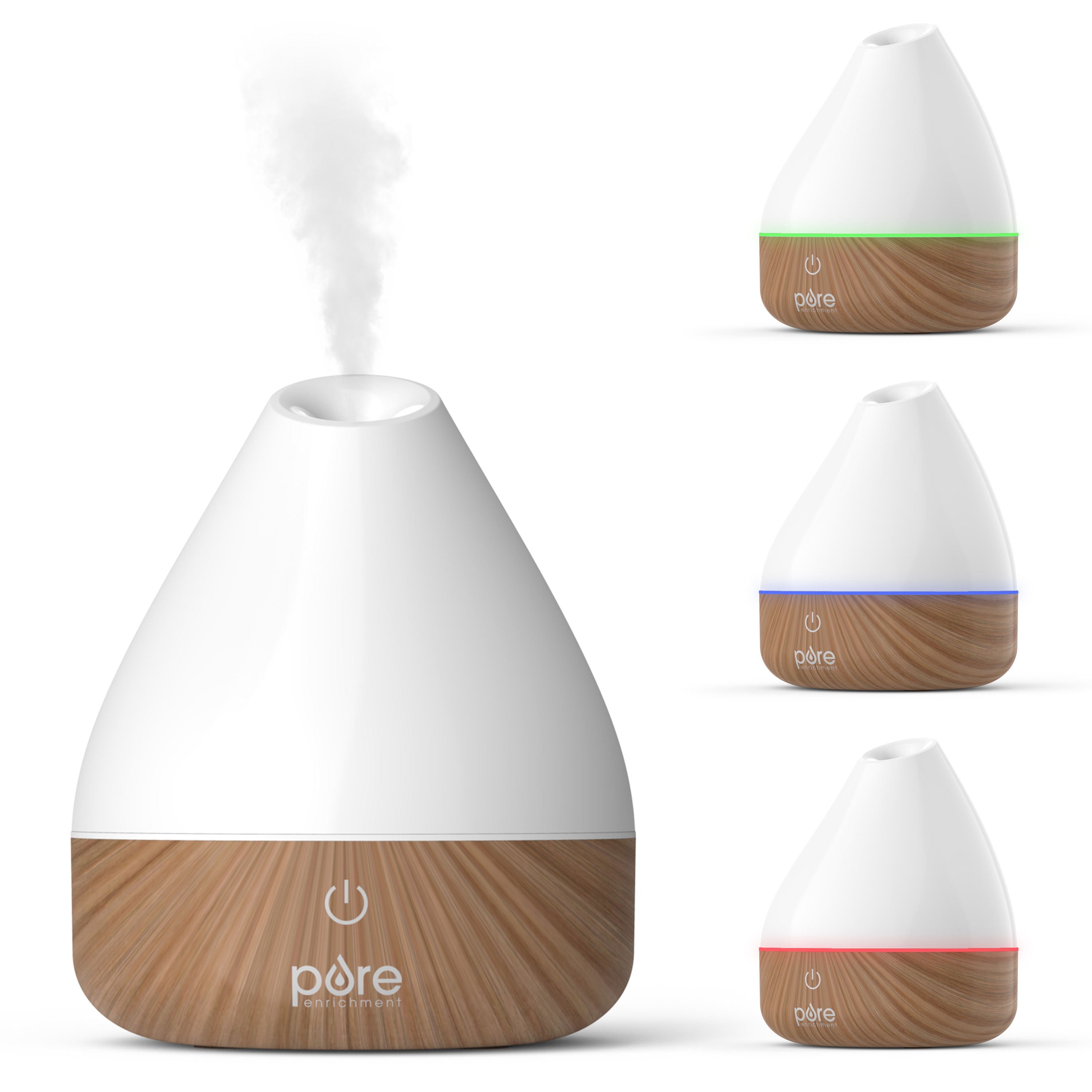 Pure Enrichment PureSpa Natural Essential Oil Diffuser (White) Evaporative Small Room Tabletop Humidifier - White #PESPAWD-W