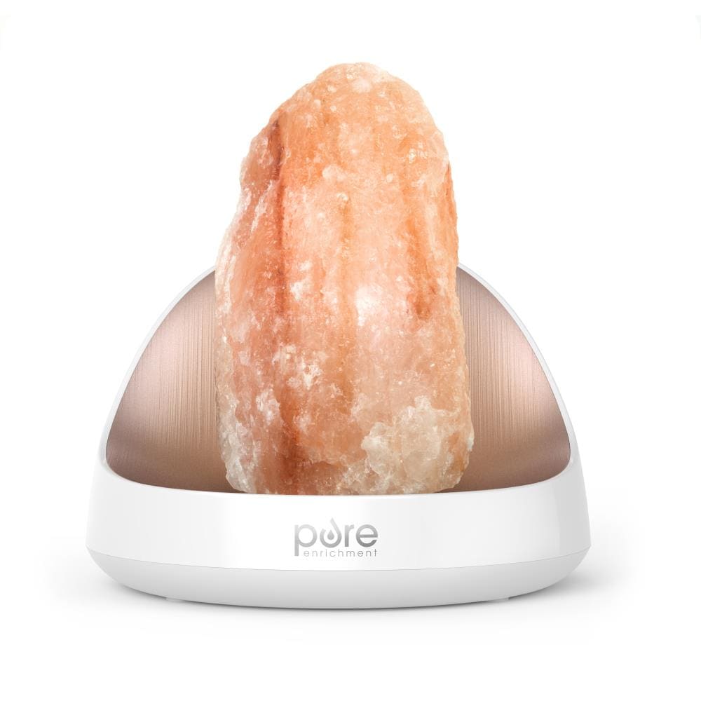Pure Enrichment Pure Glow Salt Lamp and Ultrasonic Oil Diffuser Cool mist Small Room Tabletop Humidifier - White #PESLTDF